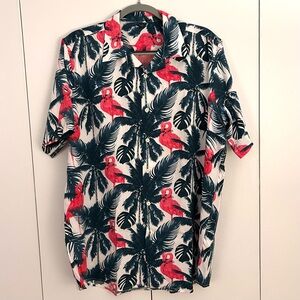 Tropical Flamingo Print Men's Shirt